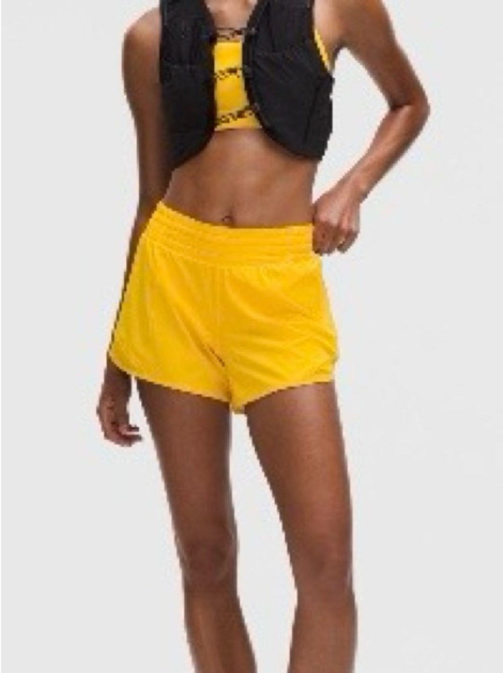 Hotty Hot High Rise Lined Shorts 4” inseam. Yellow Maize